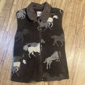 Women’s Woolrich Brown Fleece Horse Vest